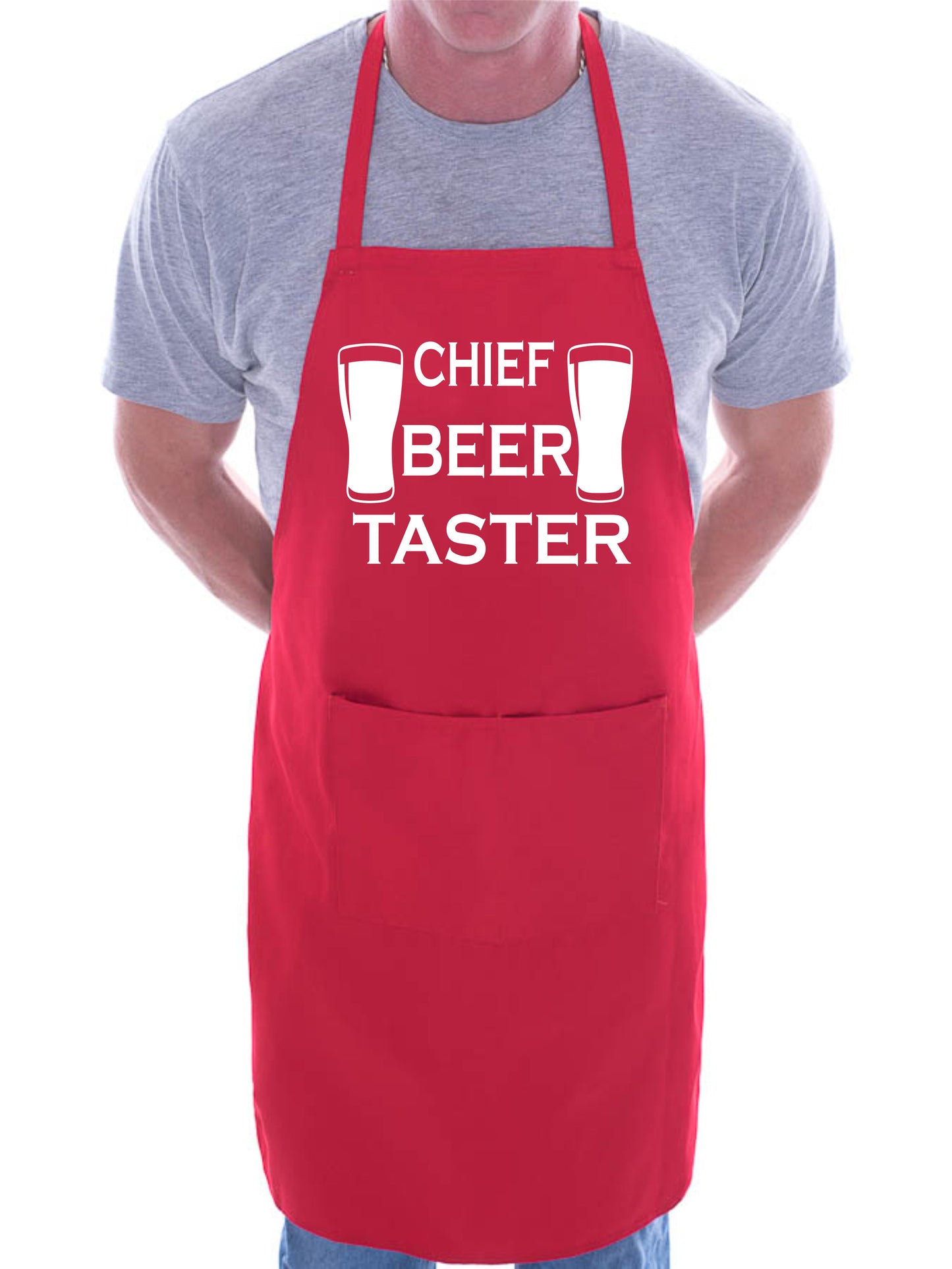 Chief Beer Taster Slogan Funny BBQ Baking Apron