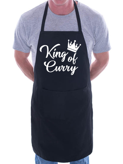 King Of Curry Men's Funny Slogan BBQ Apron