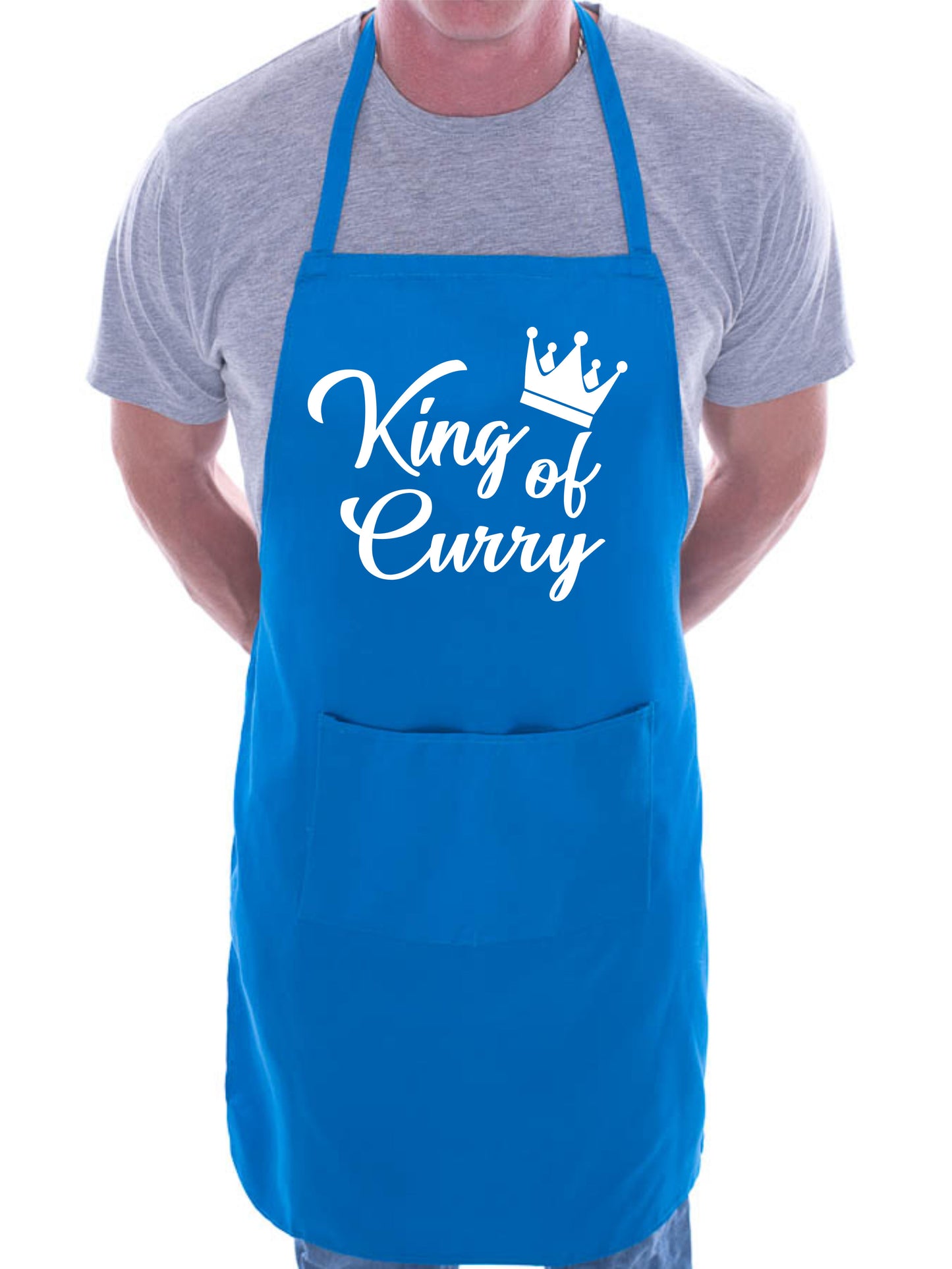 King Of Curry Men's Funny Slogan BBQ Apron