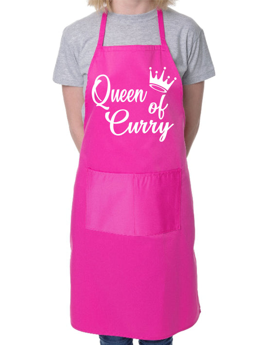 Queen Of Curry Ladies Funny Slogan BBQ Apron