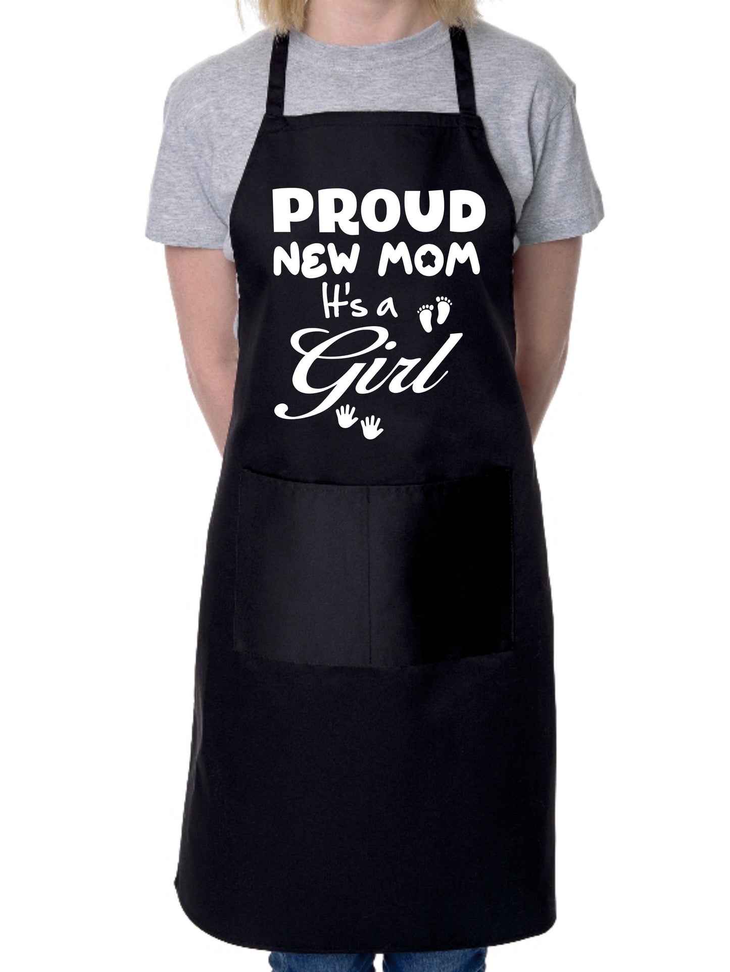 Proud New Mom It’s a Girl New Baby Apron Baking BBQ