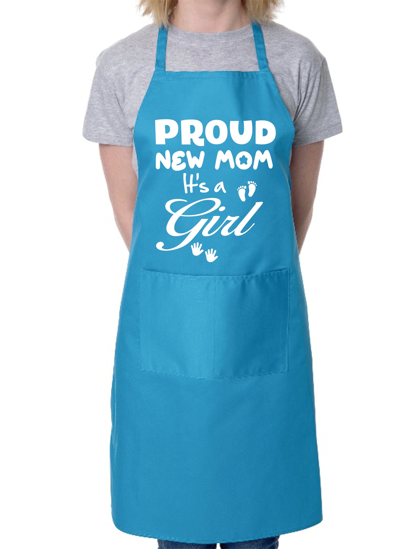 Proud New Mom It’s a Girl New Baby Apron Baking BBQ