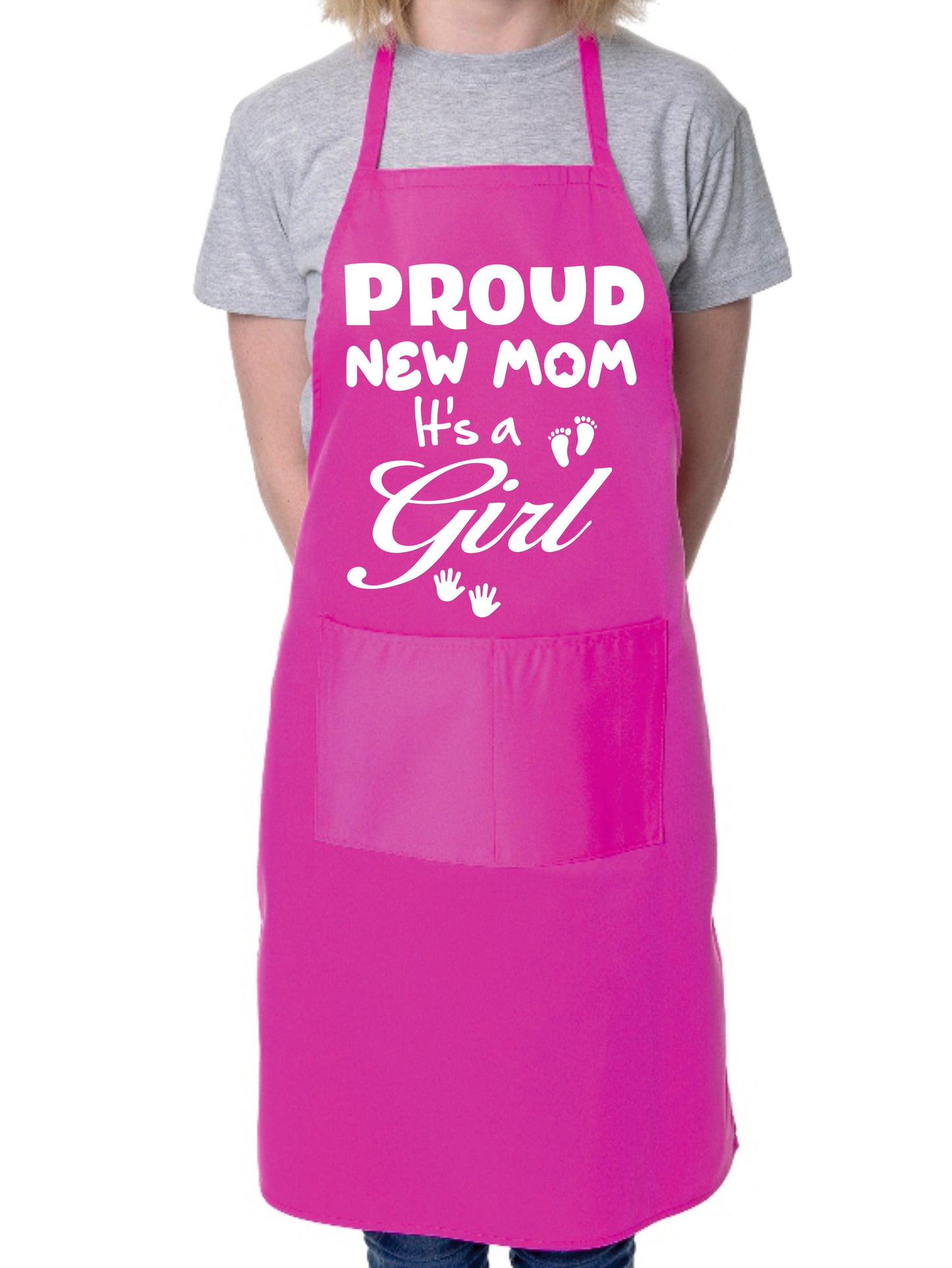 Proud New Mom It’s a Girl New Baby Apron Baking BBQ