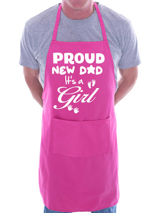 Proud New Dad It’s a Girl New Baby Apron Novelty Baking BBQ Cooking