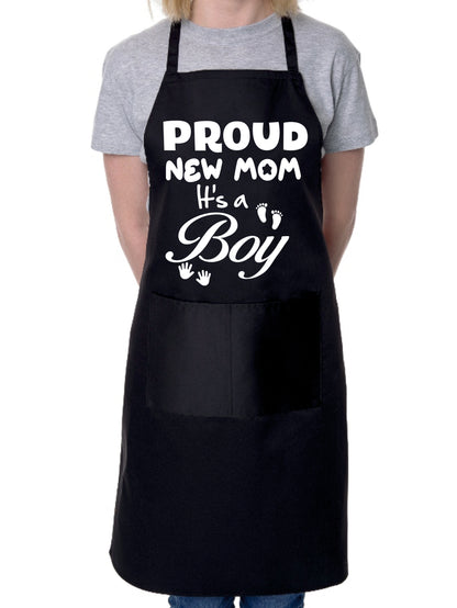 Proud New Mom It’s a Boy New Baby Apron Baking BBQ