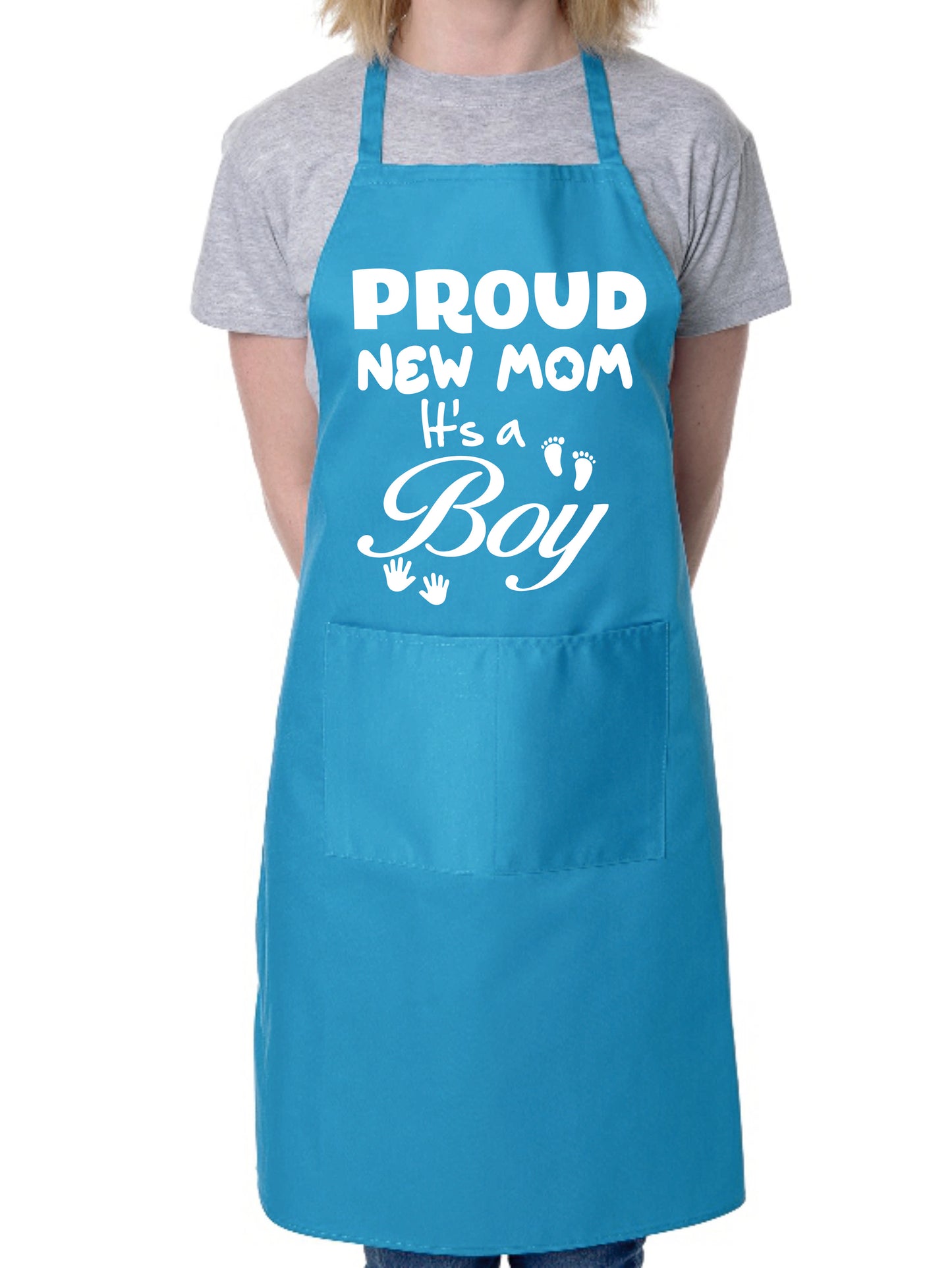 Proud New Mom It’s a Boy New Baby Apron Baking BBQ