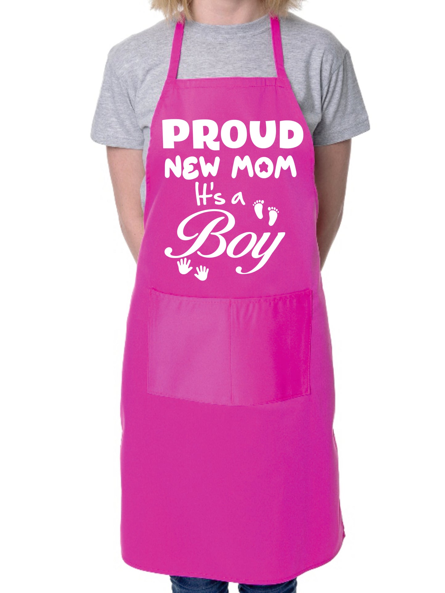 Proud New Mom It’s a Boy New Baby Apron Baking BBQ