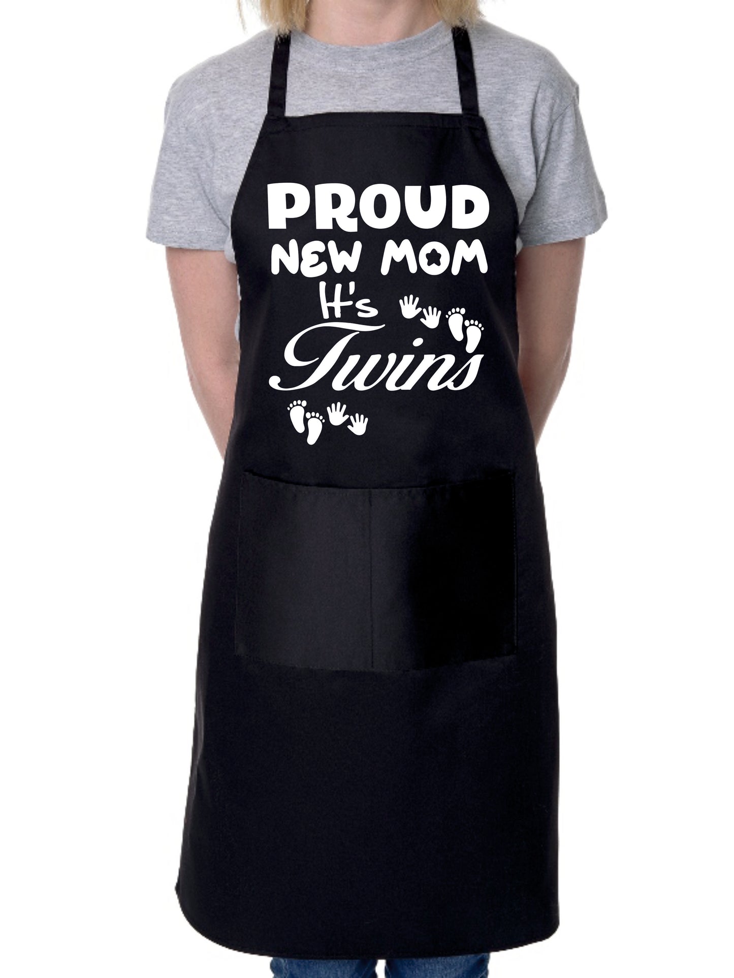 Proud New Mom It’s Twins New Baby Apron Baking BBQ