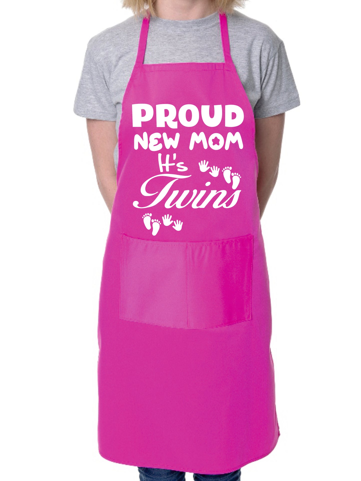 Proud New Mom It’s Twins New Baby Apron Baking BBQ