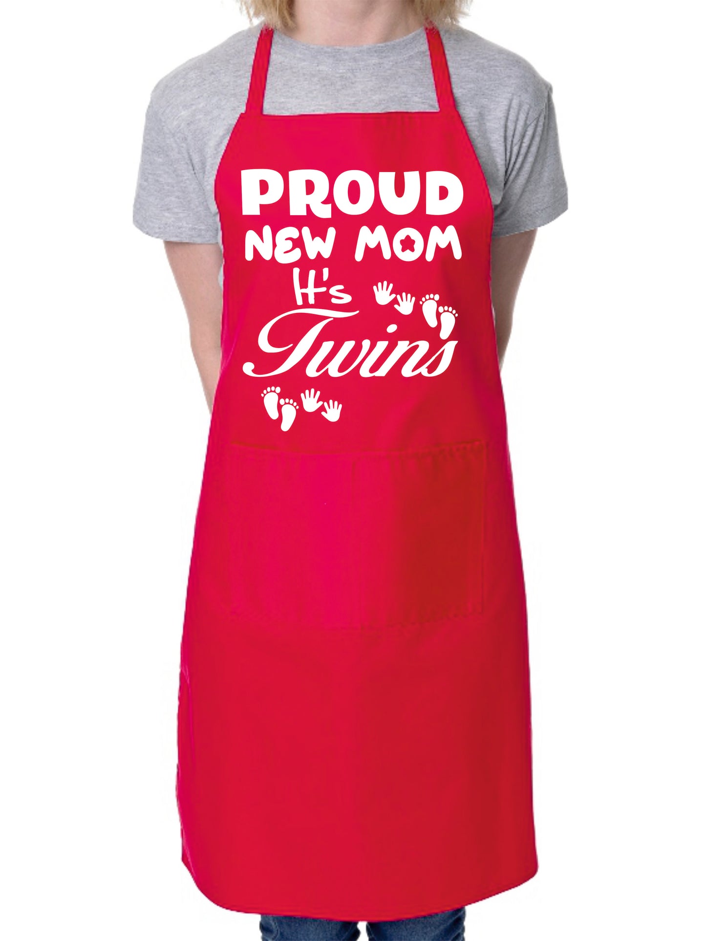 Proud New Mom It’s Twins New Baby Apron Baking BBQ