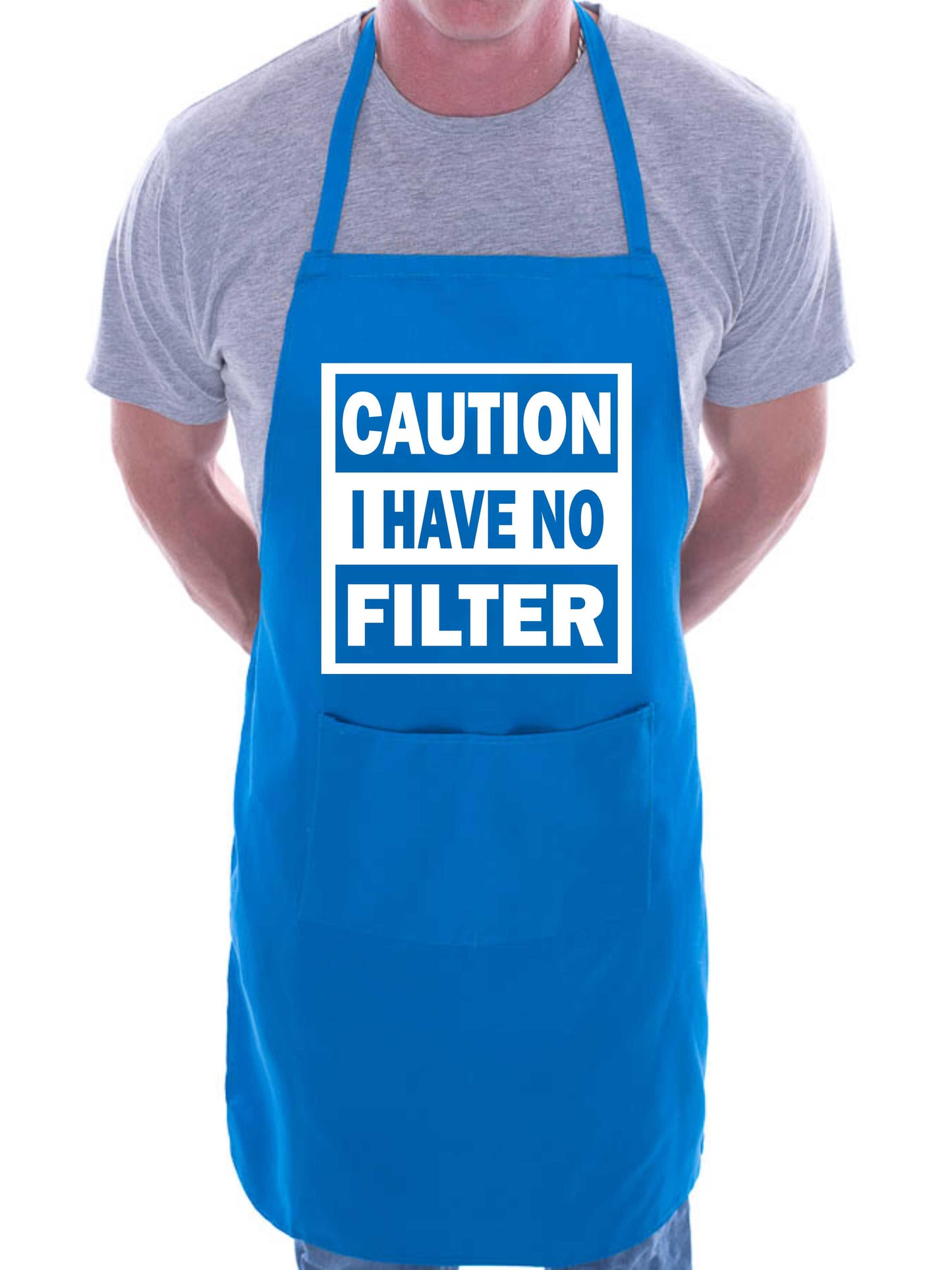 Caution I Have No Filter Slogan Funny BBQ Apron Novelty Baking Cooking