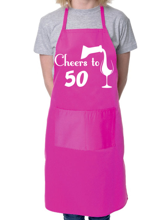 50th Birthday Apron Cheers to 50 Apron Baking BBQ Gift