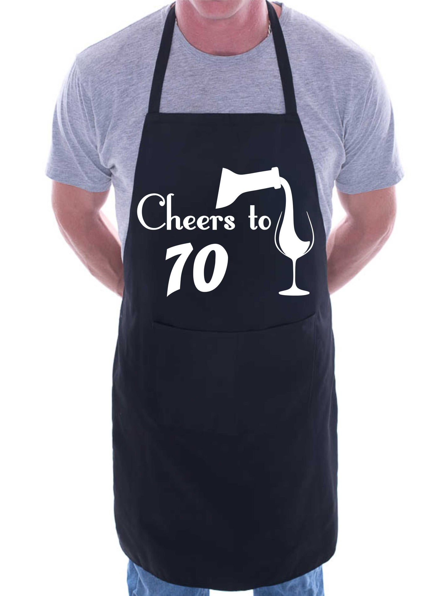 70th Birthday Apron Cheers to 70 Apron Novelty Baking BBQ Cooking Gift