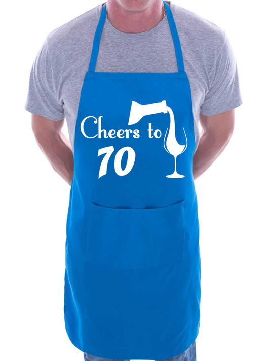 70th Birthday Apron Cheers to 70 Apron Novelty Baking BBQ Cooking Gift