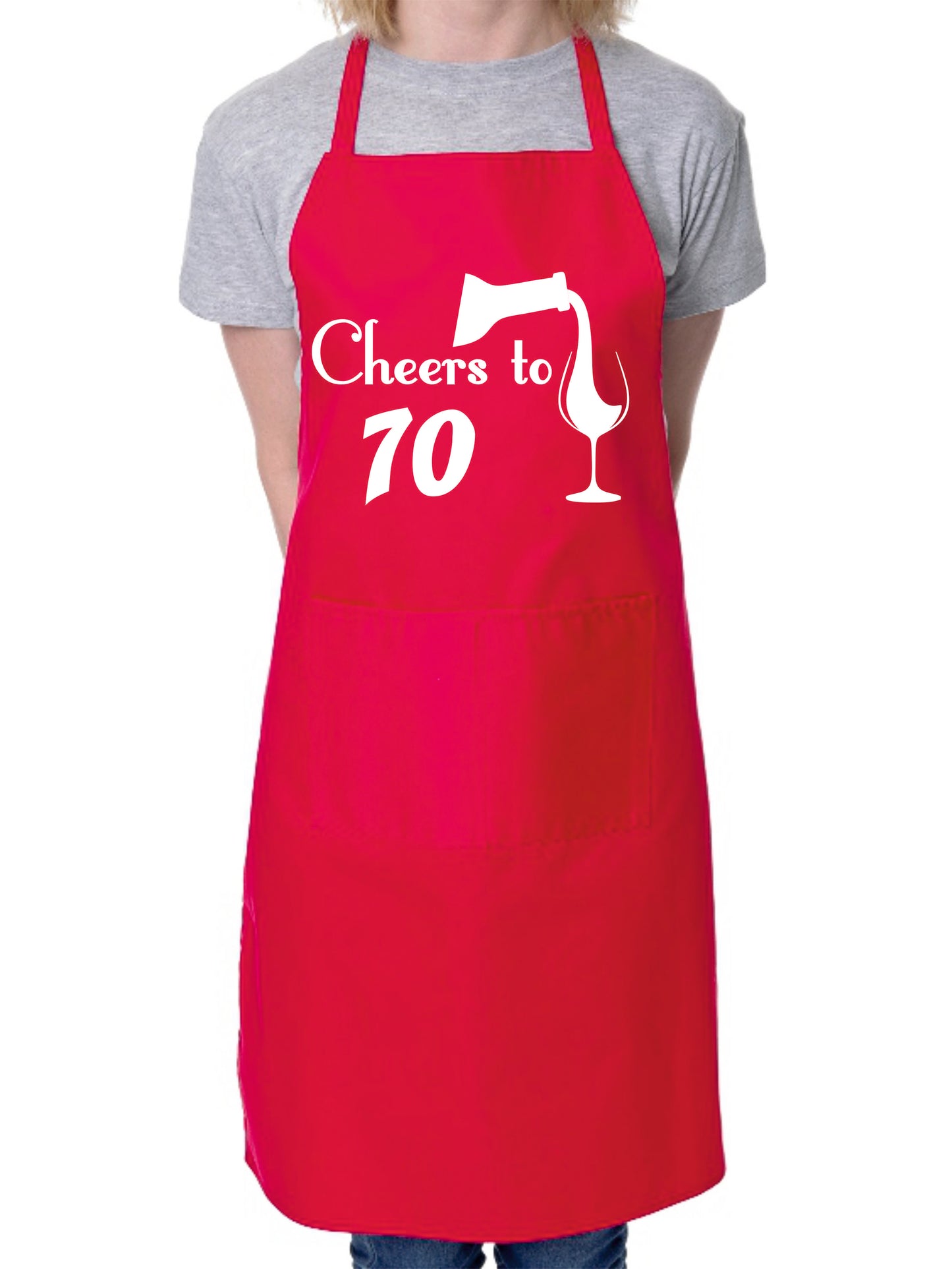 70th Birthday Apron Cheers to 70 Apron Novelty Baking BBQ Cooking Gift