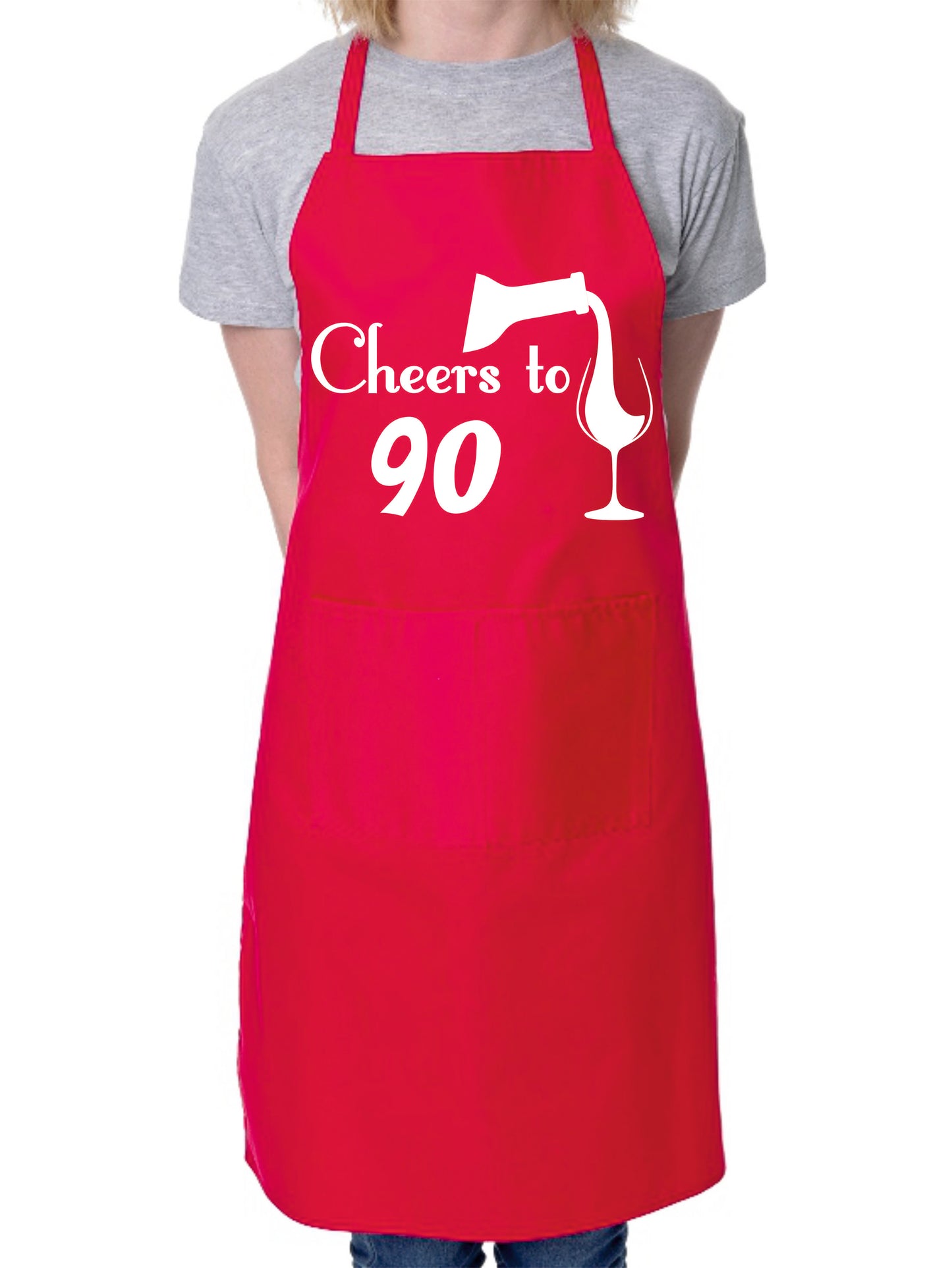 90th Birthday Apron Cheers to 90 Apron Novelty Baking BBQ Cooking Gift