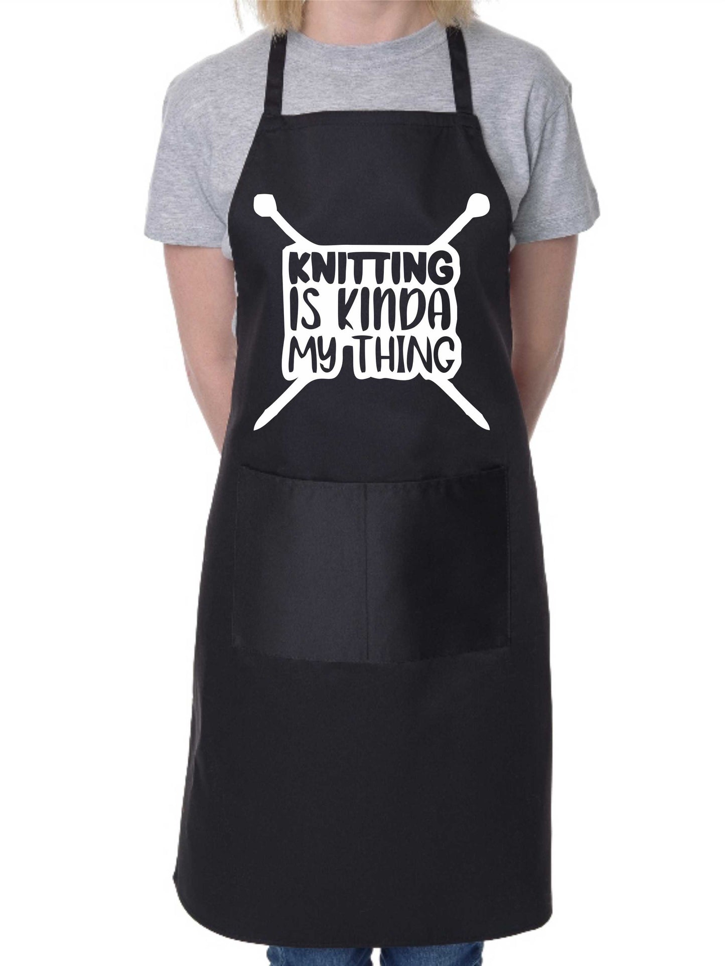 Knitting Is My Kinda Thing Funny Apron Novelty Baking Crafting Cooking