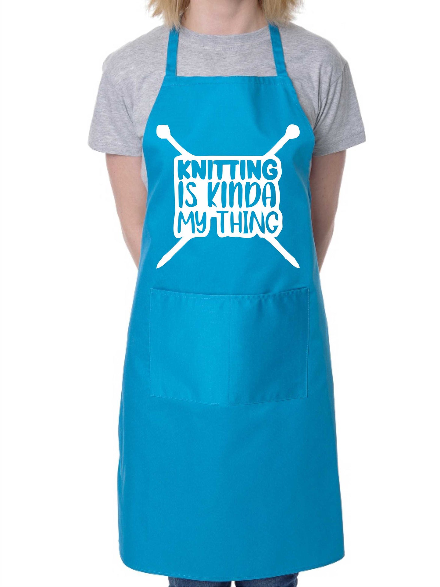 Knitting Is My Kinda Thing Funny Apron Novelty Baking Crafting Cooking