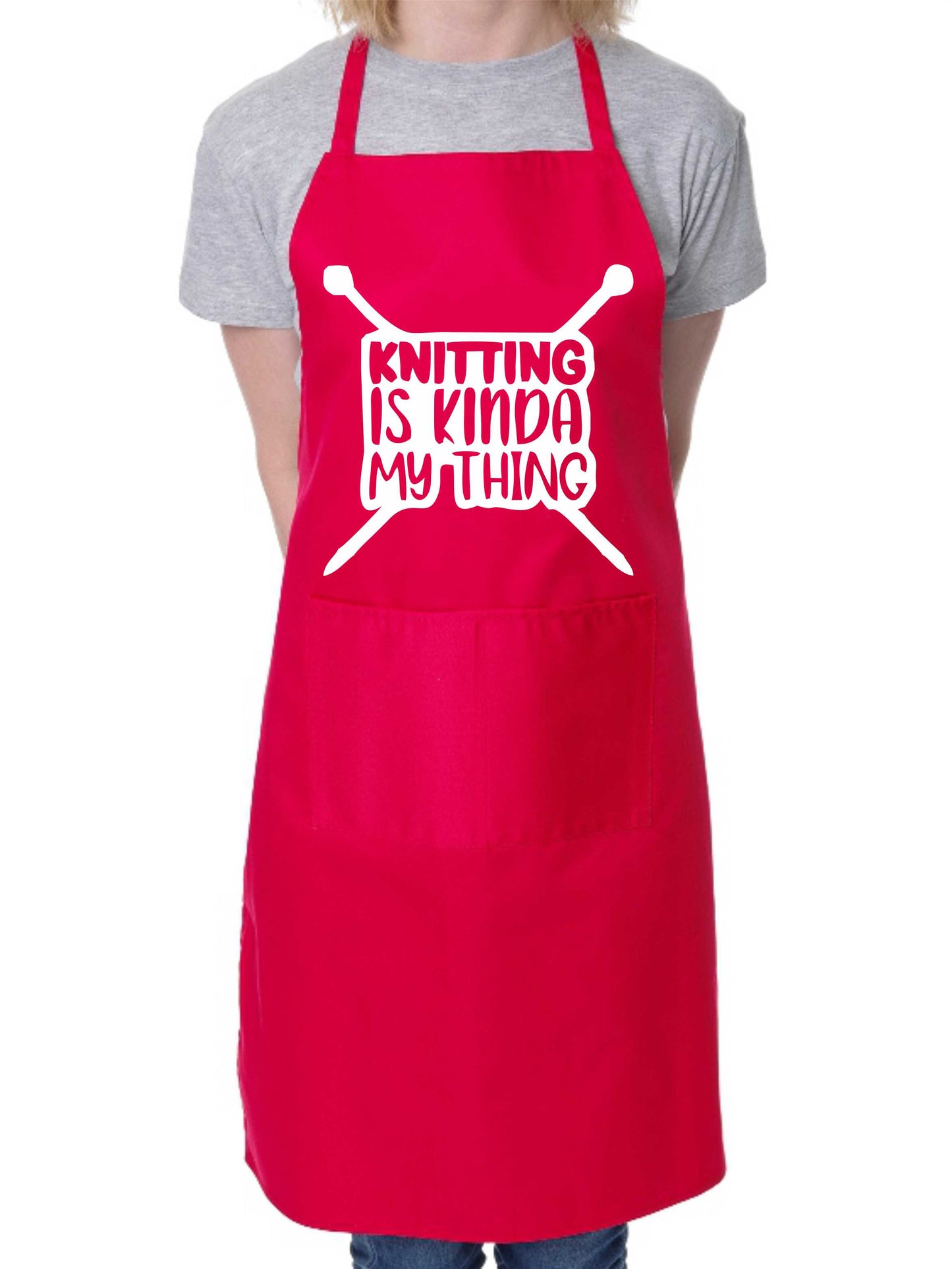 Knitting Is My Kinda Thing Funny Apron Novelty Baking Crafting Cooking