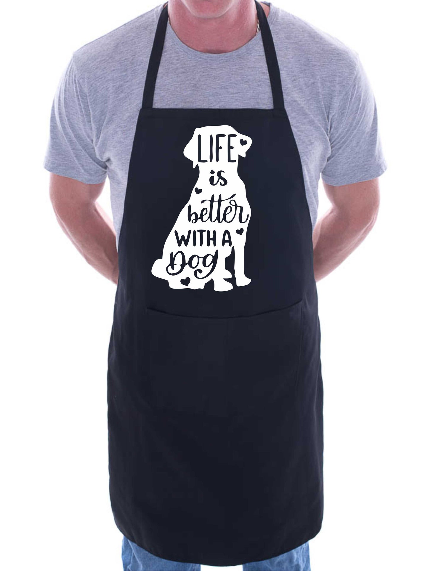 Life Is Better With A Dog Apron Dog Lover Novelty Baking BBQ Cooking