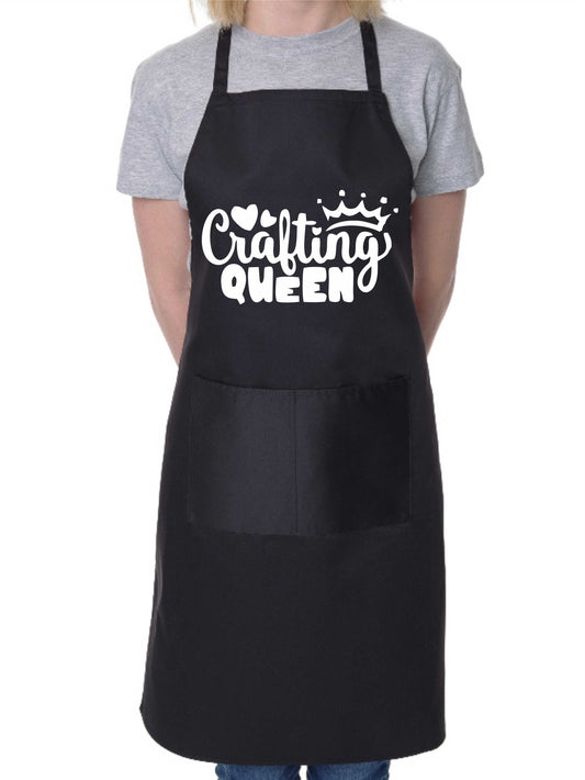 Crafting Queen Funny Apron Novelty Baking Crafting Knitting Cooking