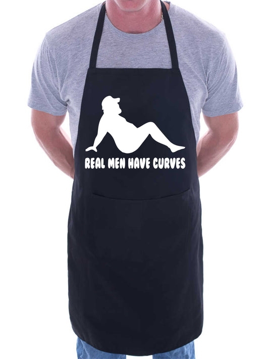 Real Men Have Curves Funny Slogan Unisex BBQ Cooking Apron