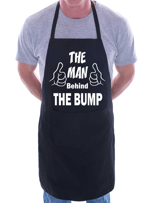 The Man Behind The Bump New Dad BBQ Apron Baking Crafting Cooking Apron