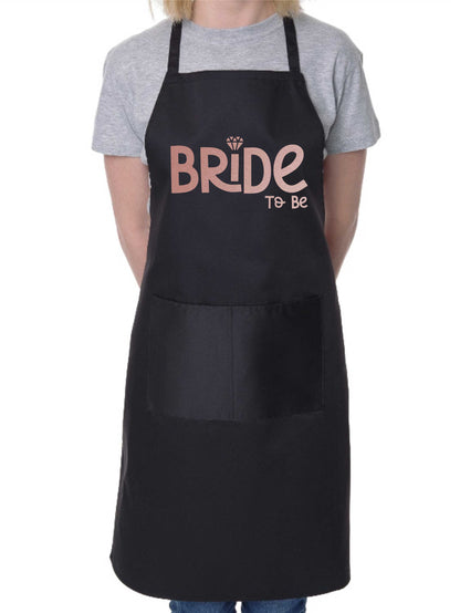 Bride To Be Hen Party Wedding Gift Funny Apron In Rose Gold Design Cooking Apron