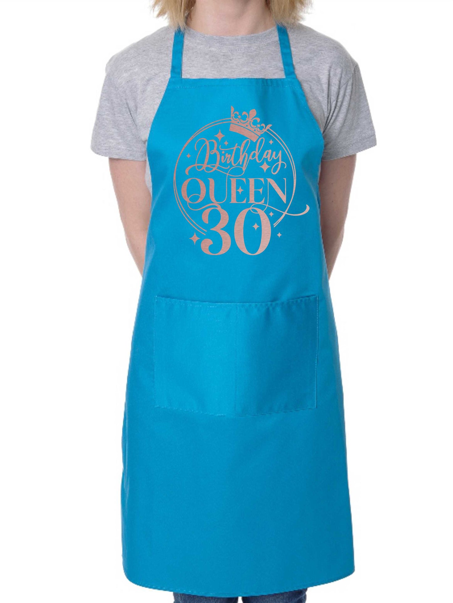 Birthday Queen 30 Ladies Apron 30th Birthday Gift Funny Apron In Rose Gold Design Cooking Apron