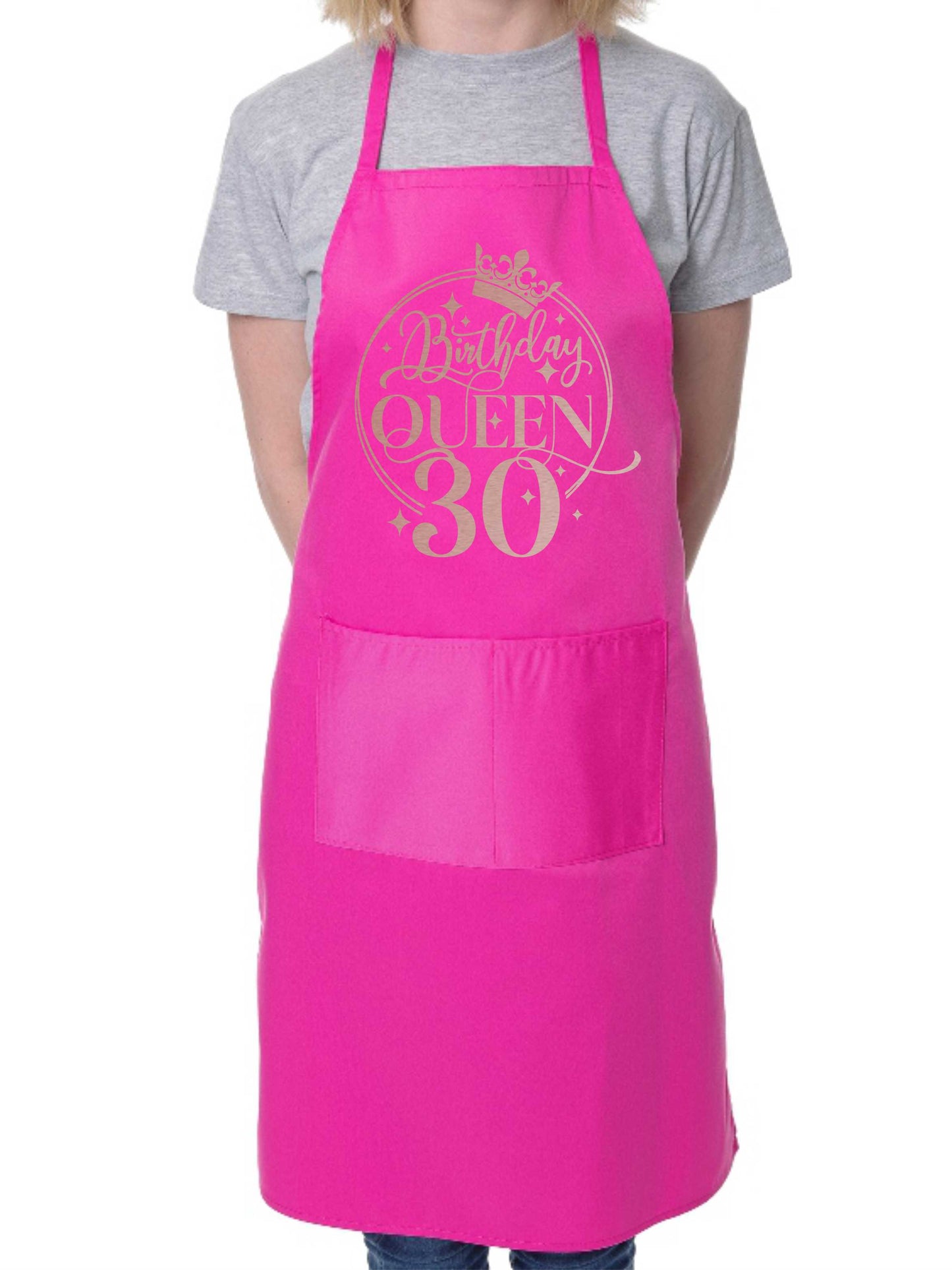 Birthday Queen 30 Ladies Apron 30th Birthday Gift Funny Apron In Rose Gold Design Cooking Apron