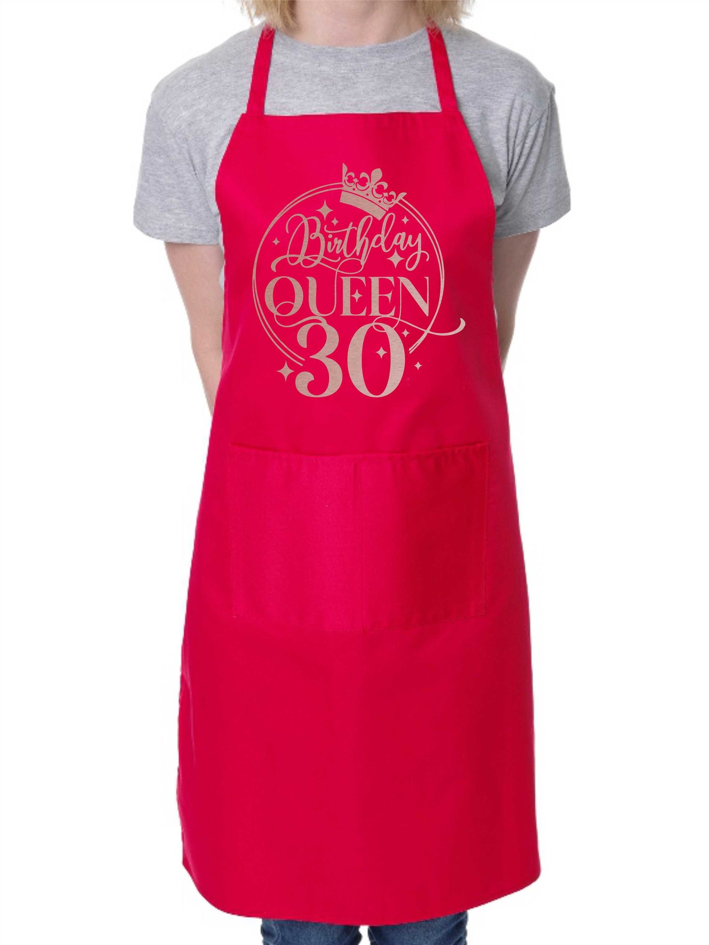 Birthday Queen 30 Ladies Apron 30th Birthday Gift Funny Apron In Rose Gold Design Cooking Apron