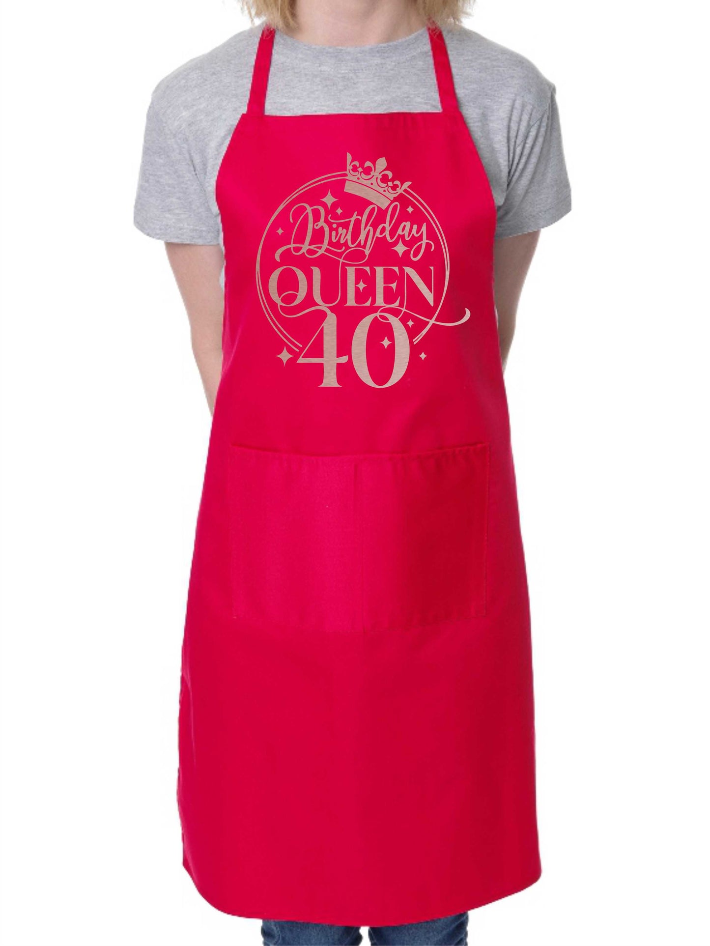 Birthday Queen 40 Ladies Apron 40th Birthday Gift Funny Apron In Rose Gold Design Cooking Apron