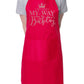 My Day My Way My Birthday Ladies Apron Birthday Gift Funny Baking Apron In Rose Gold Design