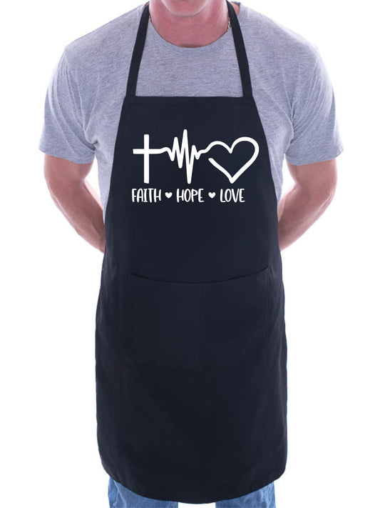 Faith Hope Love Church Christian Funny Apron Baking Cooking Apron