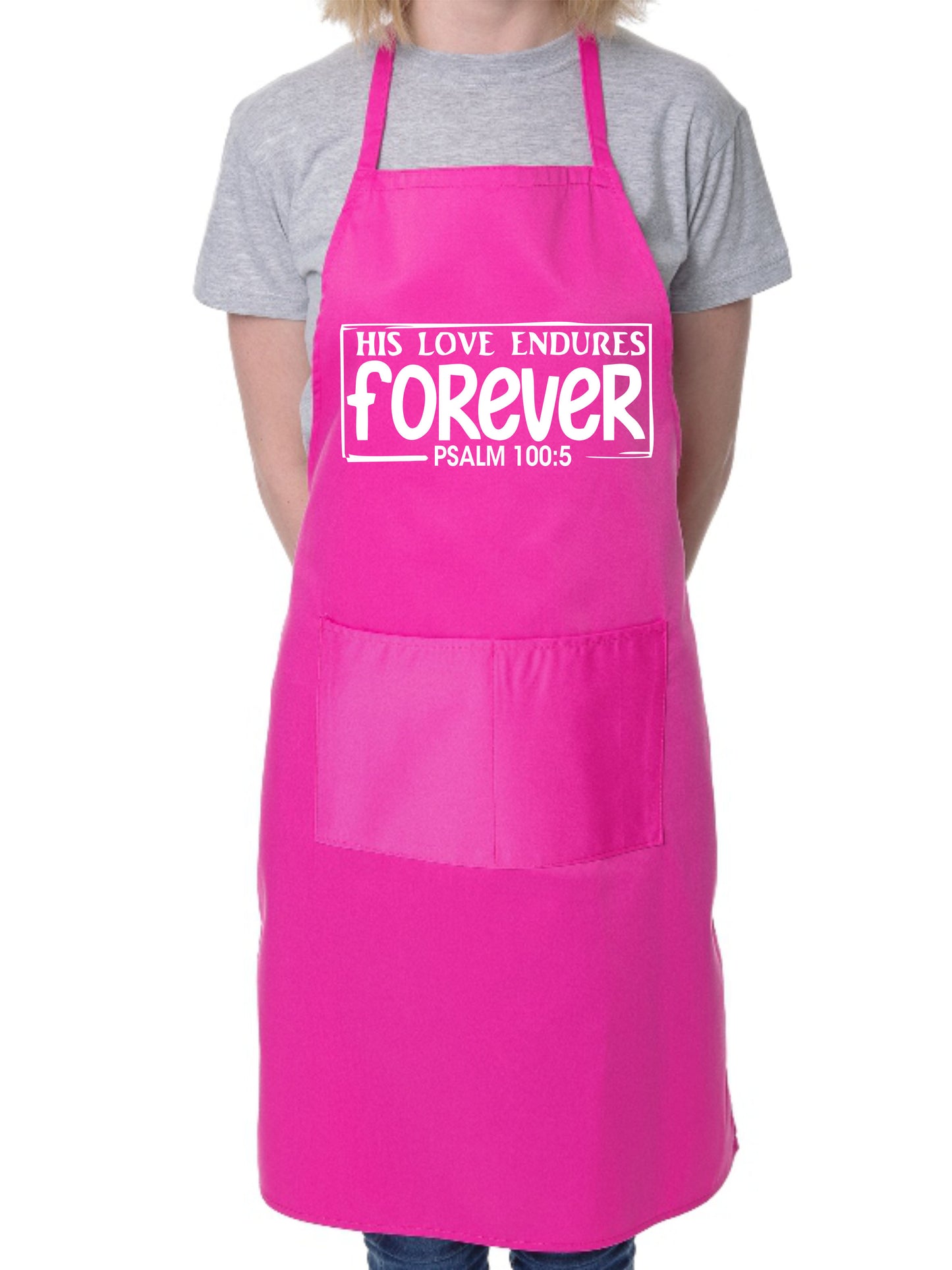 His Love Endures Church Christian Funny Apron Baking Cooking Apron