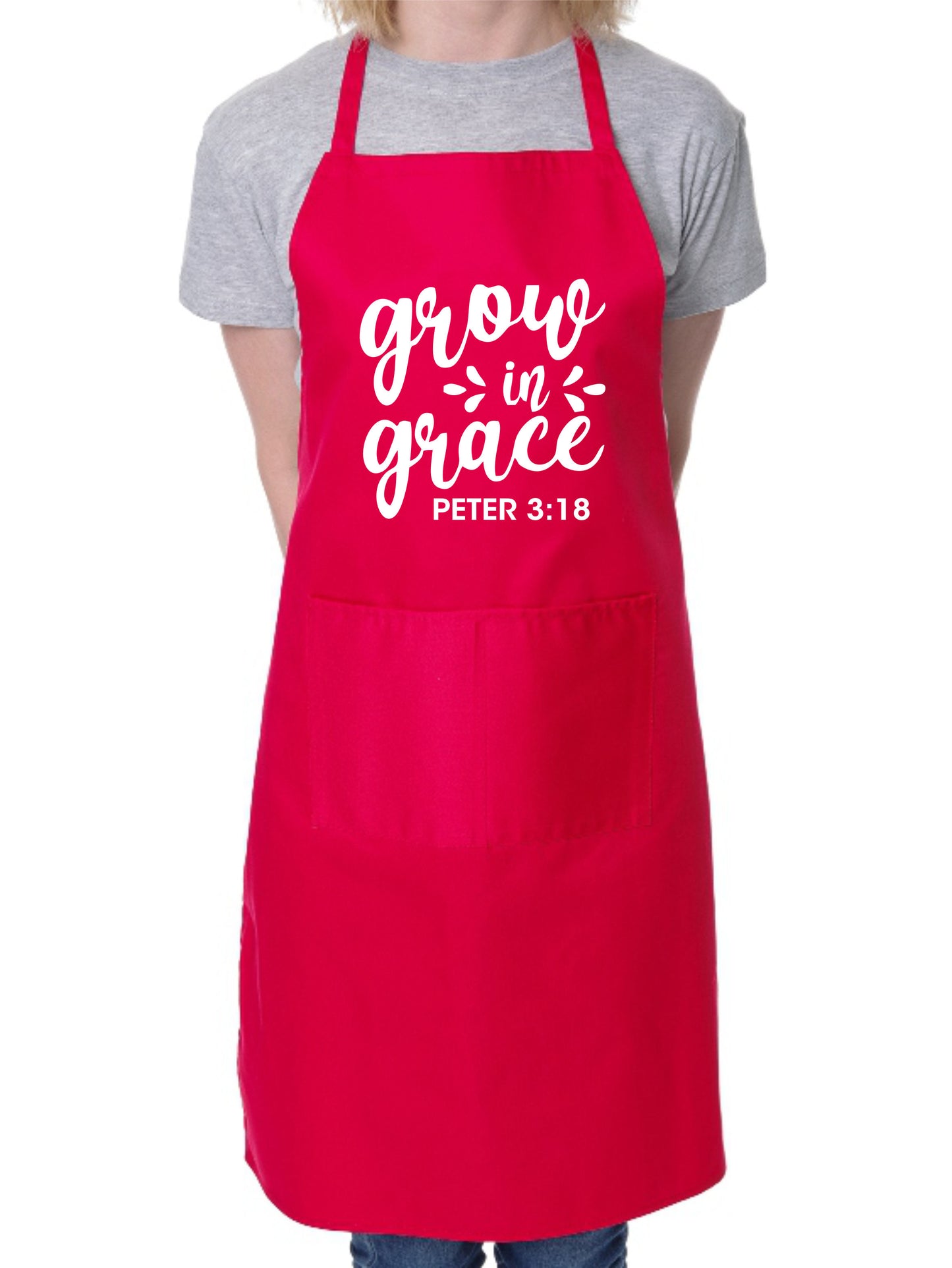 Grow In Grace Church Christian Funny Apron Baking Cooking Apron