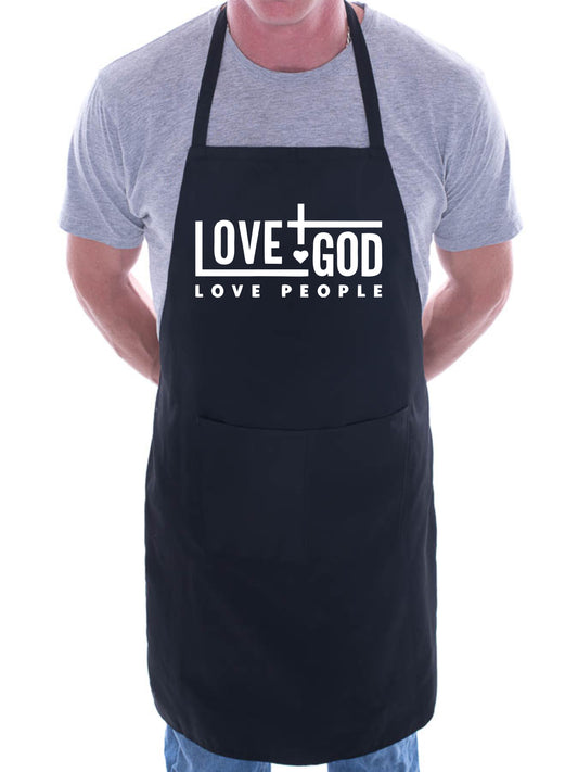 Love God Love People Church Christian Funny Apron Baking Cooking Apron
