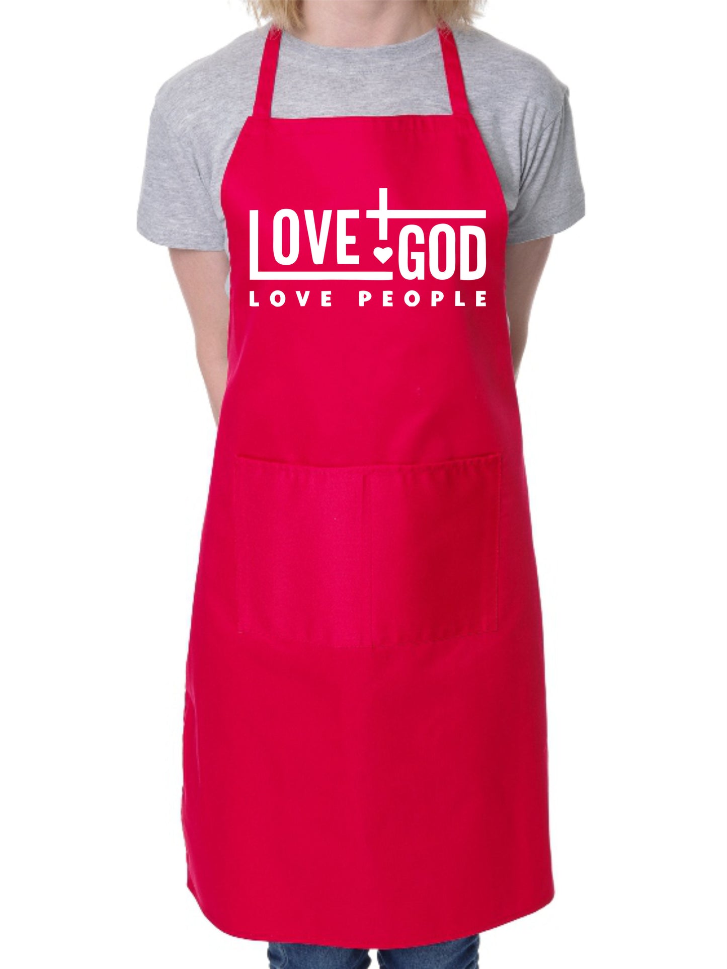 Love God Love People Church Christian Funny Apron Baking Cooking Apron