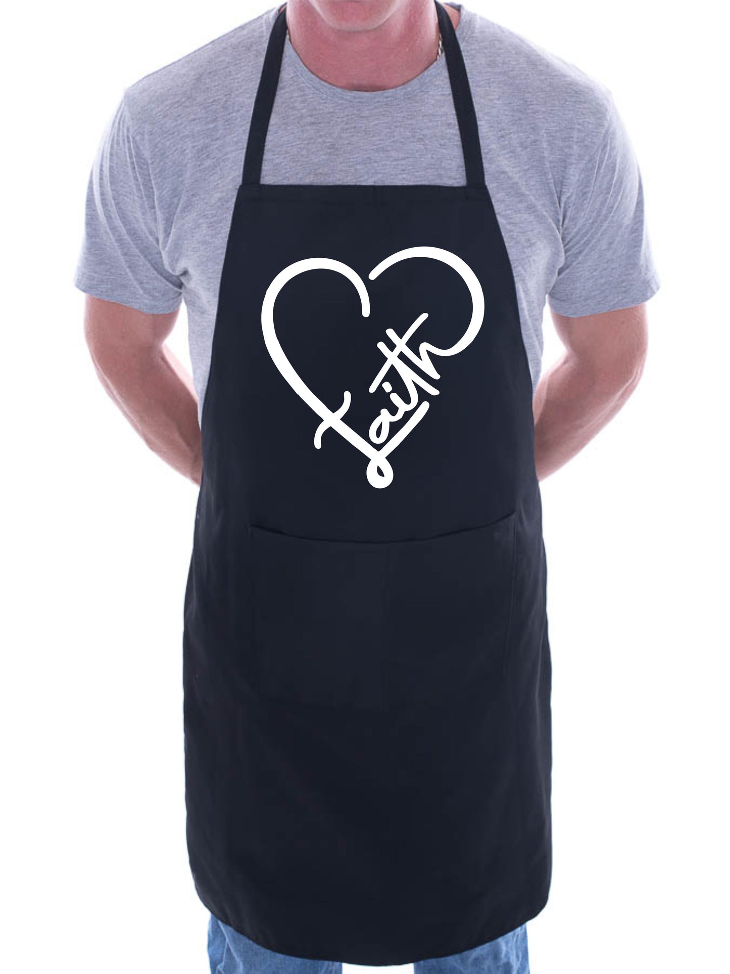 Faith In Heart Church Christian Funny Apron Baking Cooking Apron