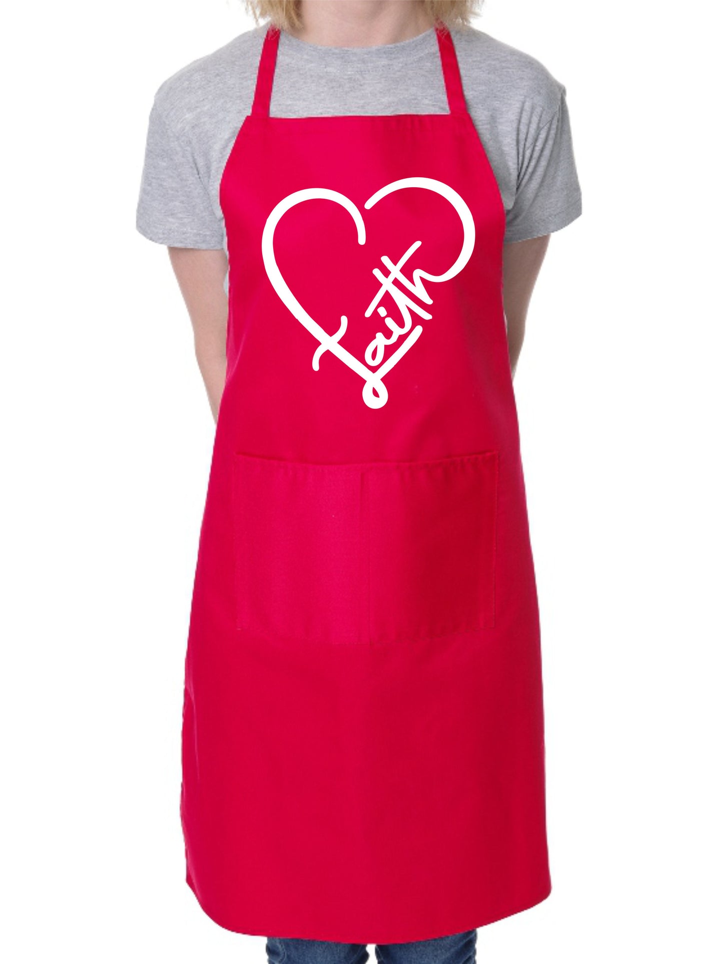 Faith In Heart Church Christian Funny Apron Baking Cooking Apron