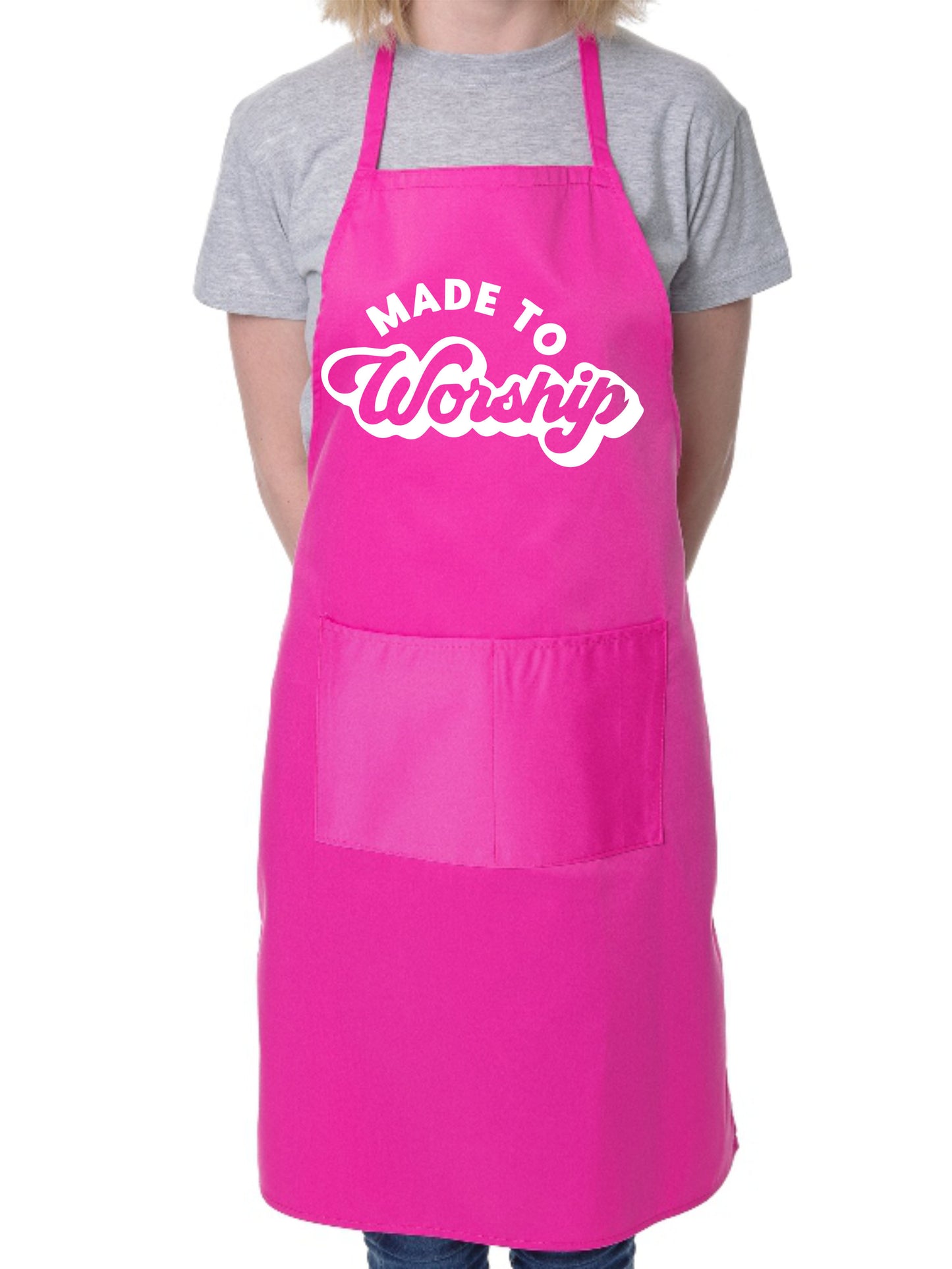 Made To Worship Church Christian Funny Apron Baking Cooking Apron