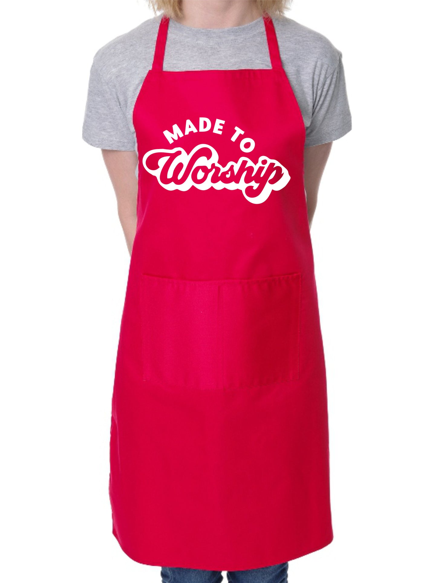 Made To Worship Church Christian Funny Apron Baking Cooking Apron