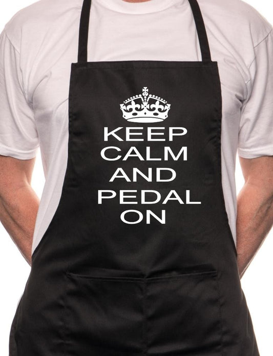 Adult Keep Calm And Pedal Biking BBQ Cooking Funny Novelty Apron