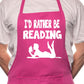 Adult I'd Rather Be Reading BBQ Cooking Funny Novelty Apron