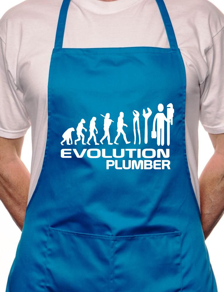 Adult Evolution Of Plumber BBQ Cooking Funny Novelty Apron
