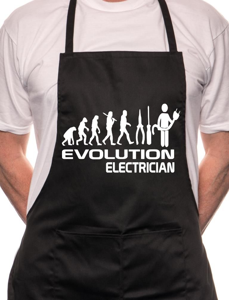 Evolution Of Electrician Sparky BBQ Cooking Apron