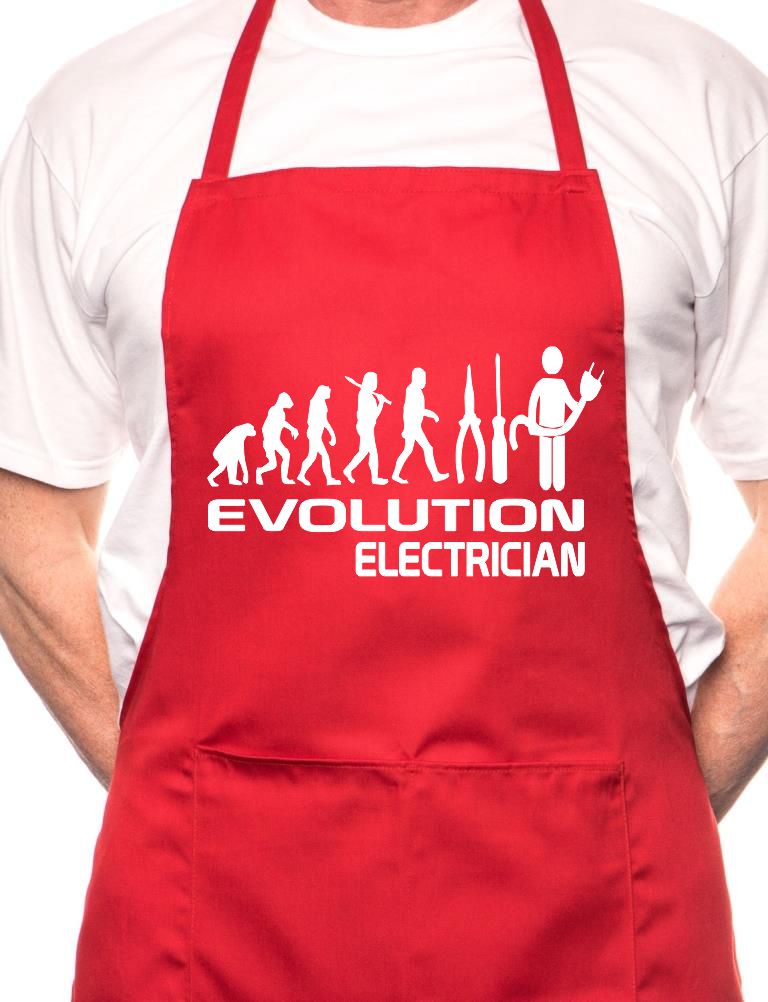 Evolution Of Electrician Sparky BBQ Cooking Apron