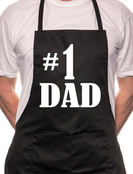 Number 1 Dad Father's Day BBQ Cooking Apron