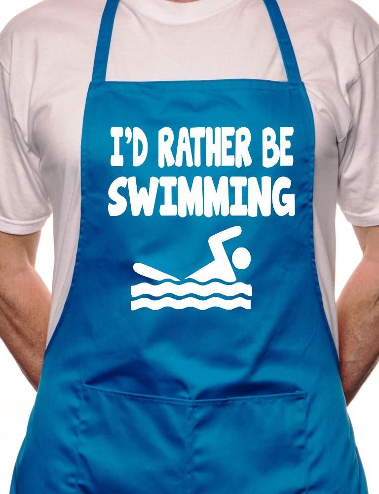 I'd Rather Be Swimming BBQ Cooking Apron