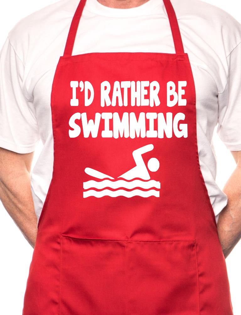 I'd Rather Be Swimming BBQ Cooking Apron